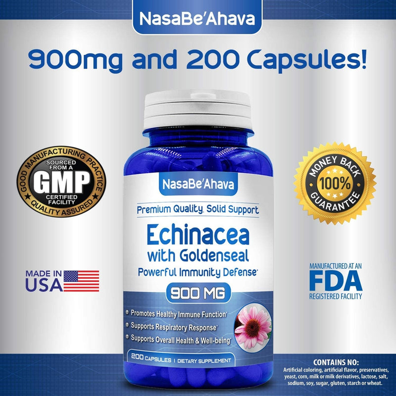 Echinacea And Goldenseal - 900 mg - 200 Capsules