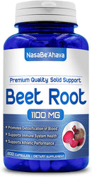 Front of NasaBe'Ahava Beet Root 1100 mg bottle. 