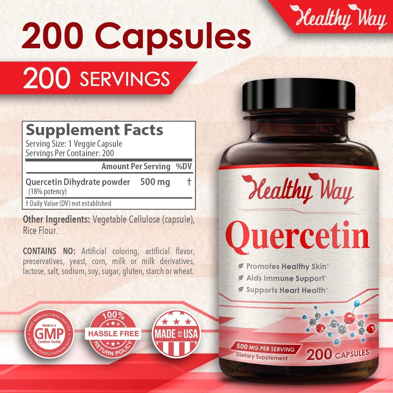 Quercetin - 500 mg - 200 Capsules
