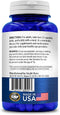Omega-7 900mg directions, warning and manufacturer label on back of bottle.