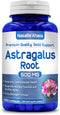 Front of NasaBe'Ahava Astragalus Root 500mg dietary supplement bottle.