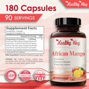 African Mango-1600mg-180 capsules supplement facts and ingredients label