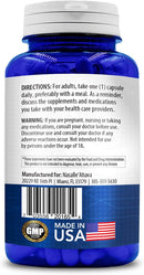 SAM-e 400mg directions, manufacturer and warning label on back of bottle.