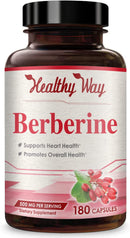 Front of Healthy Way Berberine dietary supplement bottle.